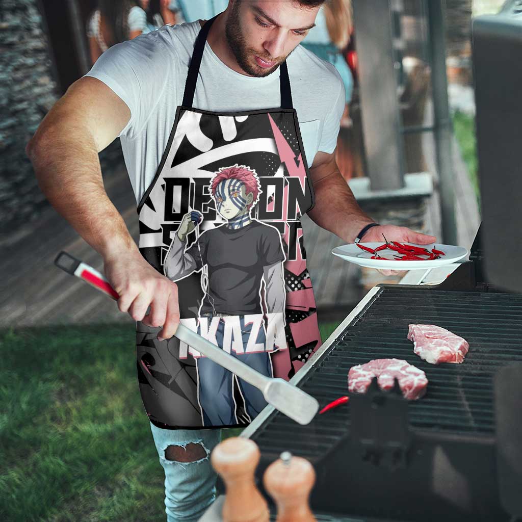 Akaza Demon Slayer Apron Pink & Black Graffiti Anime Graphic