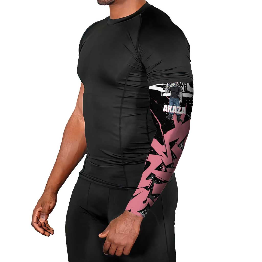 Akaza Demon Slayer Arm Sleeves Pink & Black Graffiti Anime Graphic