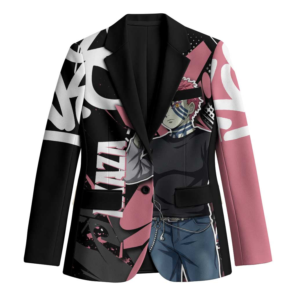 Akaza Demon Slayer Blazer Pink & Black Graffiti Anime Graphic