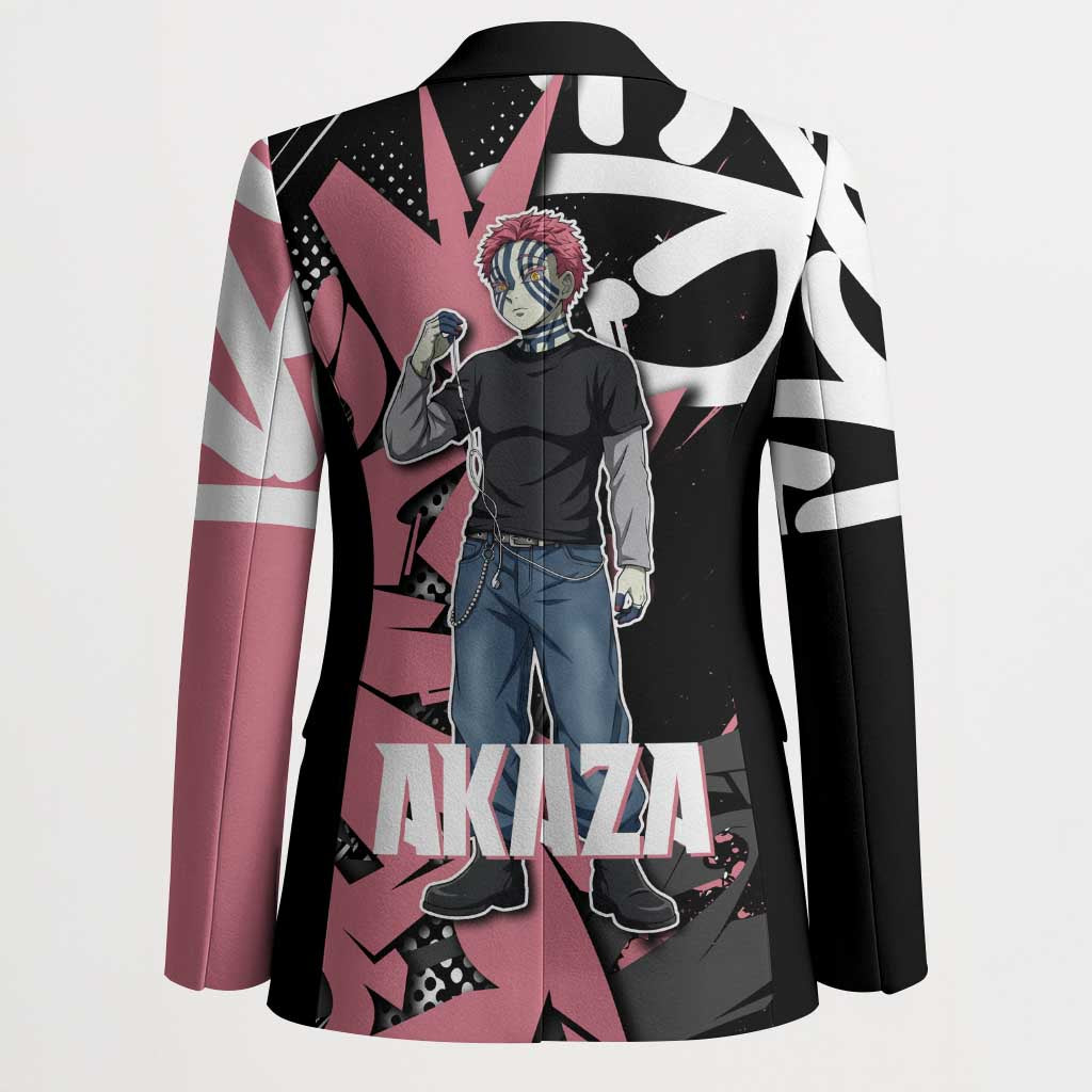 Akaza Demon Slayer Blazer Pink & Black Graffiti Anime Graphic