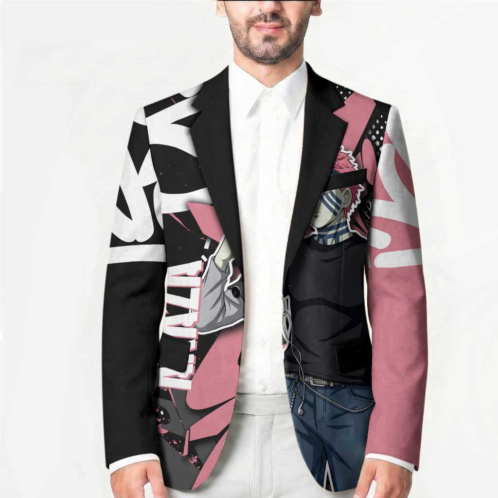 Akaza Demon Slayer Blazer Pink & Black Graffiti Anime Graphic