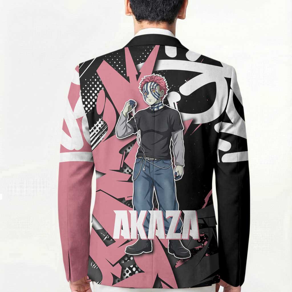 Akaza Demon Slayer Blazer Pink & Black Graffiti Anime Graphic