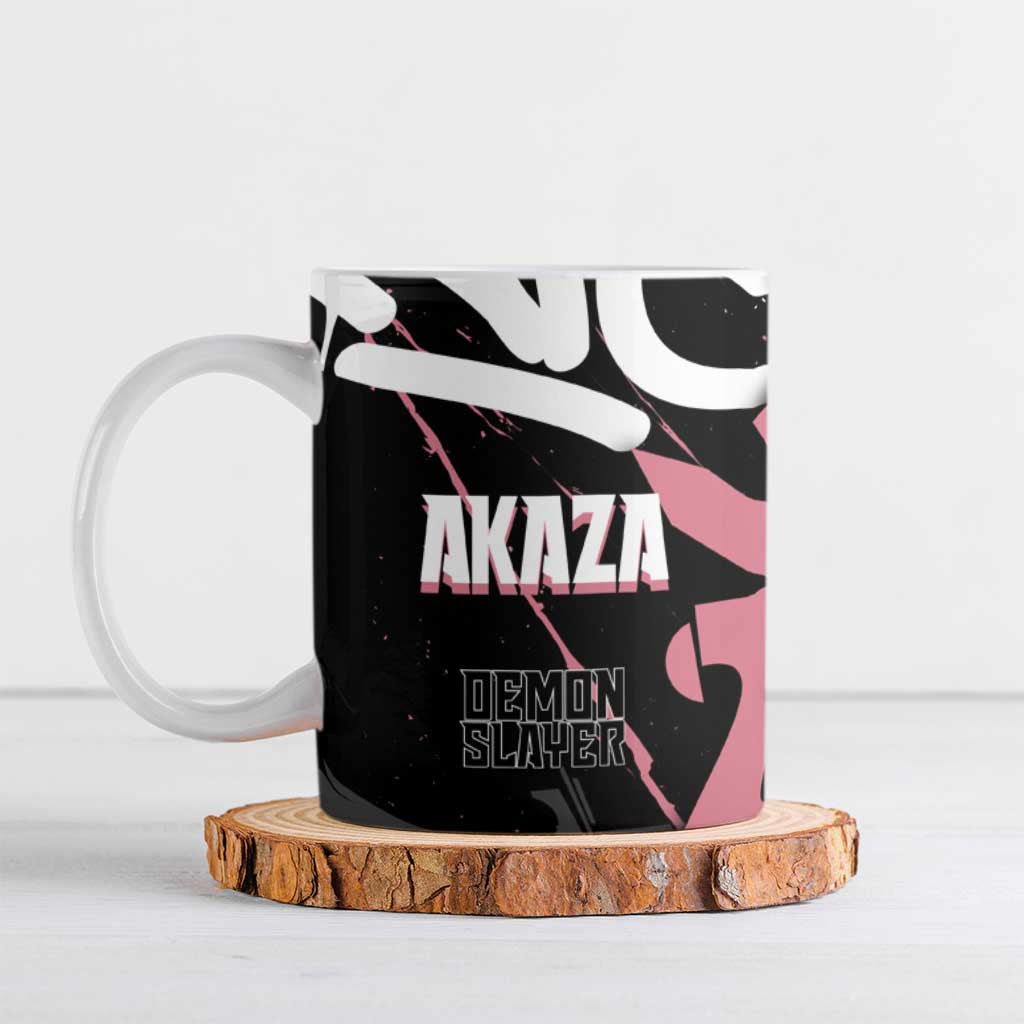 Akaza Demon Slayer Ceramic Mug Pink & Black Graffiti Anime Graphic