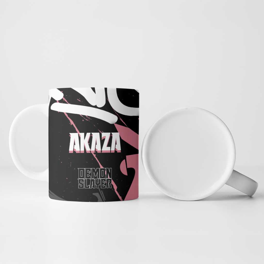 Akaza Demon Slayer Ceramic Mug Pink & Black Graffiti Anime Graphic