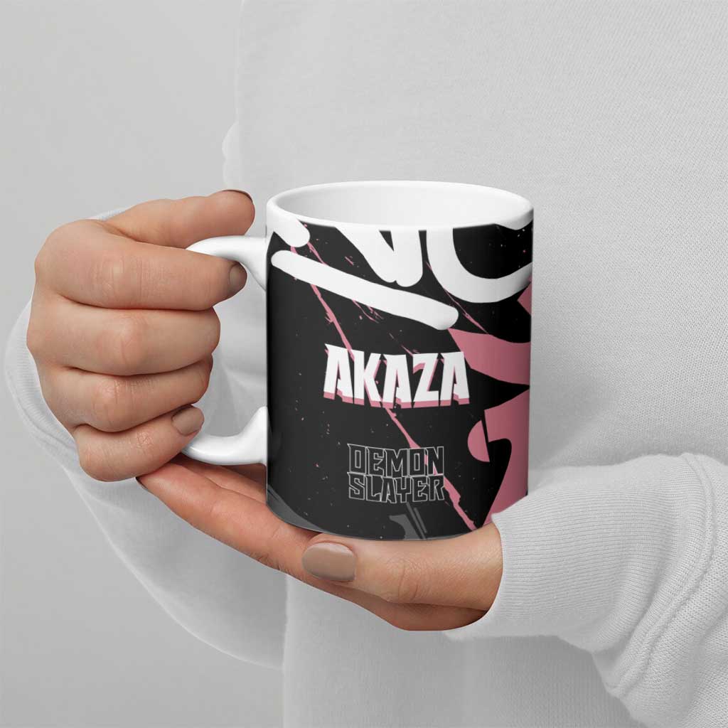 Akaza Demon Slayer Ceramic Mug Pink & Black Graffiti Anime Graphic