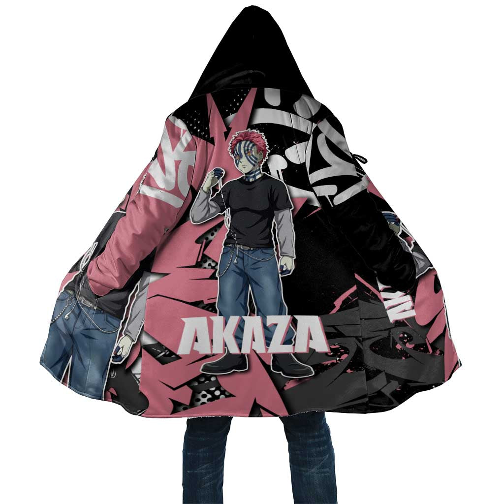Akaza Demon Slayer Cloak Pink & Black Graffiti Anime Graphic