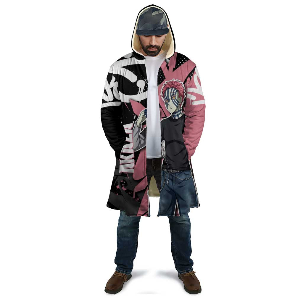 Akaza Demon Slayer Cloak Pink & Black Graffiti Anime Graphic