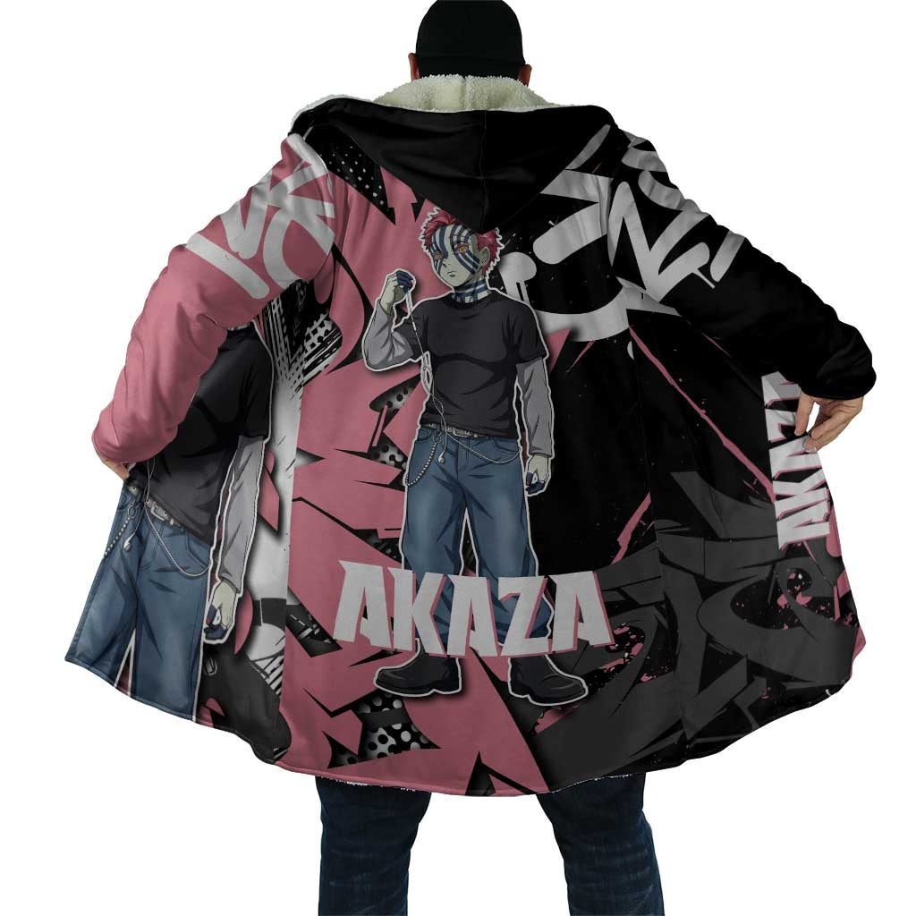 Akaza Demon Slayer Cloak Pink & Black Graffiti Anime Graphic