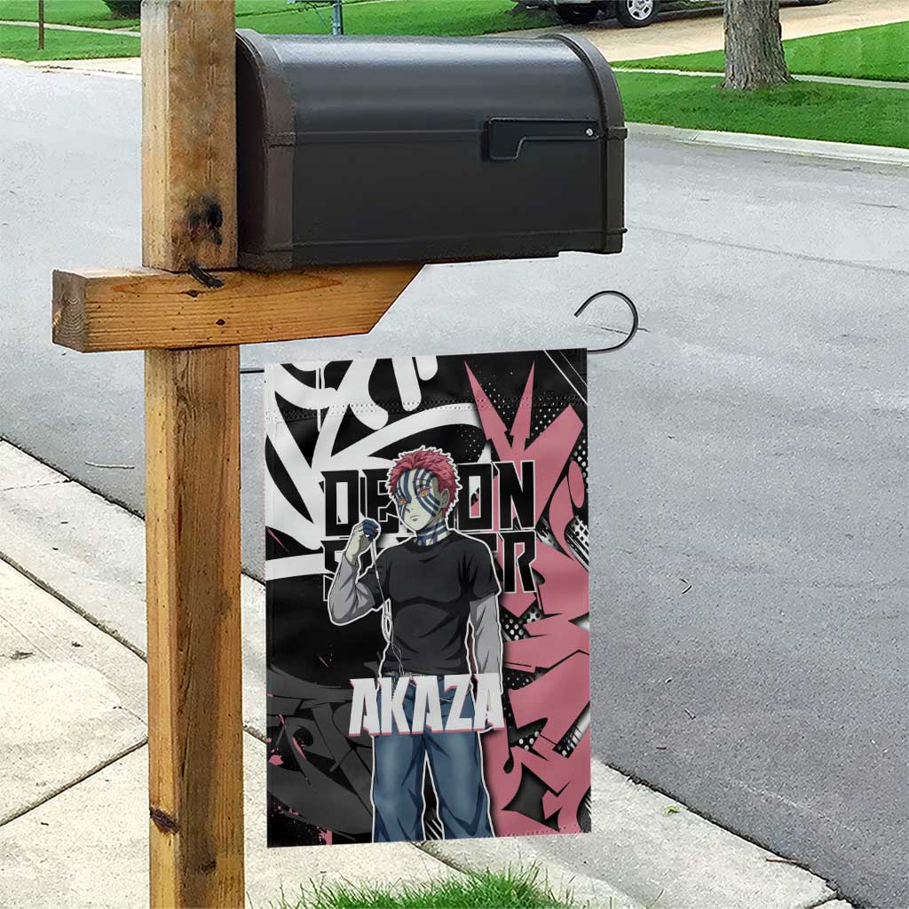 Akaza Demon Slayer Garden Flag Pink & Black Graffiti Anime Graphic