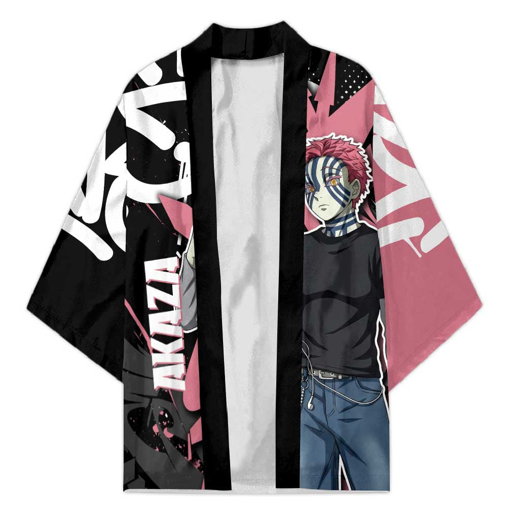 Akaza Demon Slayer Kimono Pink & Black Graffiti Anime Graphic