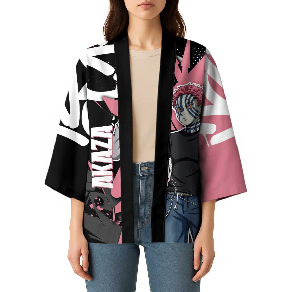 Akaza Demon Slayer Kimono Pink & Black Graffiti Anime Graphic