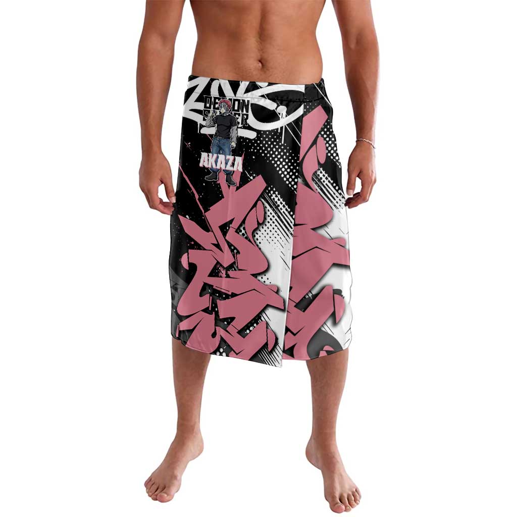 Akaza Demon Slayer Lavalava Pink & Black Graffiti Anime Graphic