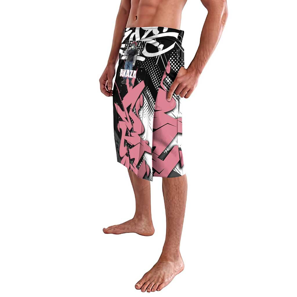Akaza Demon Slayer Lavalava Pink & Black Graffiti Anime Graphic