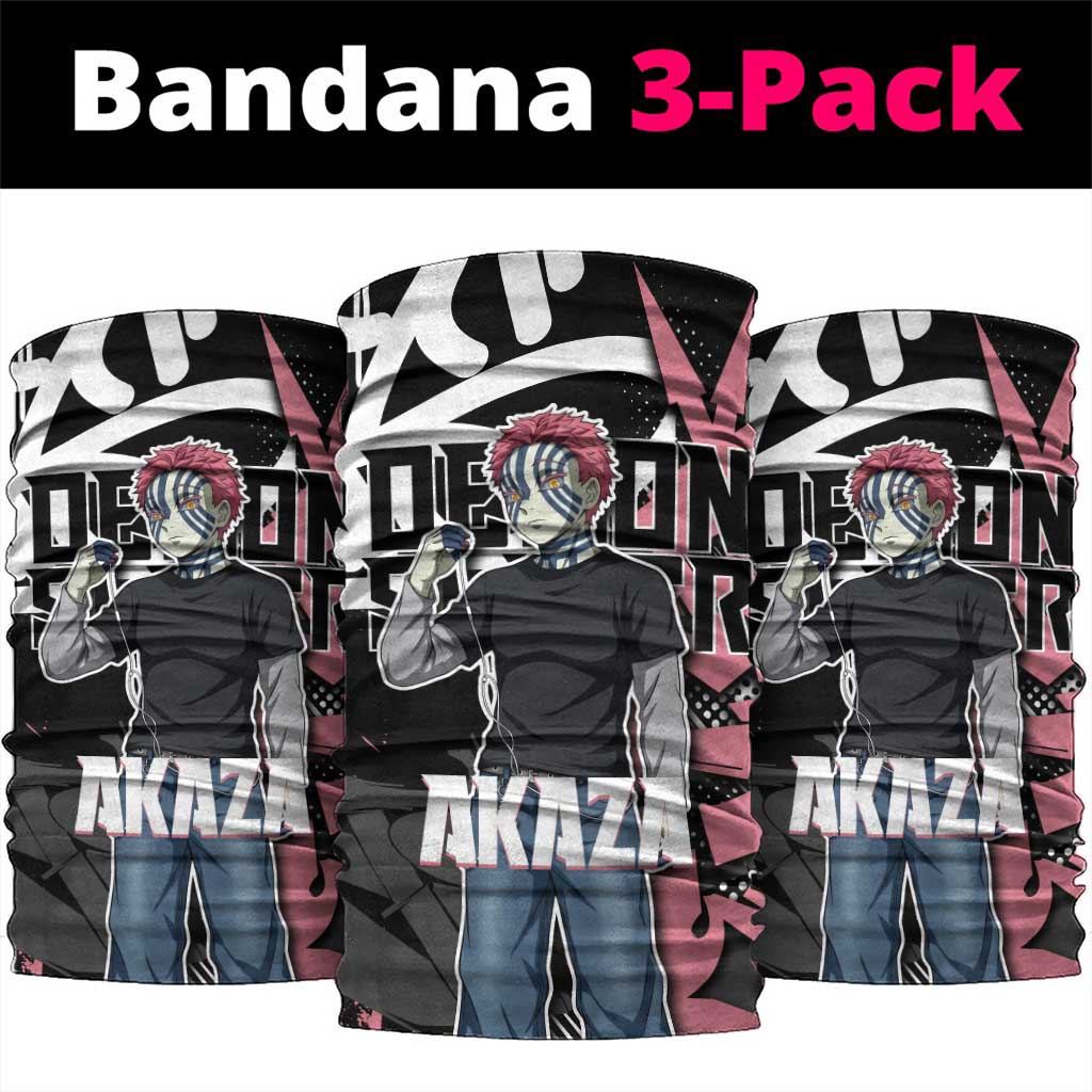 Akaza Demon Slayer Neck Gaiter Pink & Black Graffiti Anime Graphic
