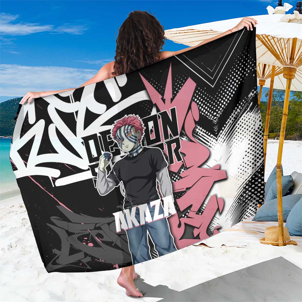 Akaza Demon Slayer Sarong Pink & Black Graffiti Anime Graphic