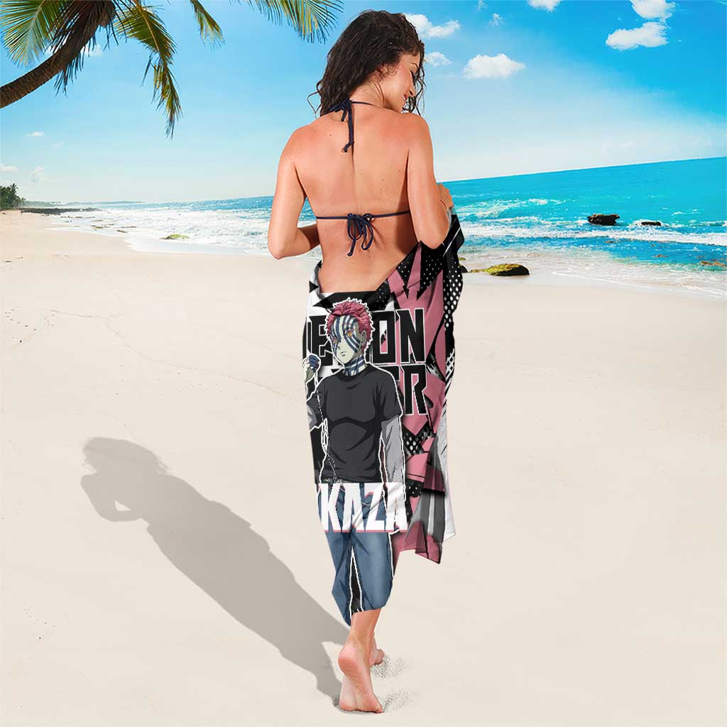 Akaza Demon Slayer Sarong Pink & Black Graffiti Anime Graphic
