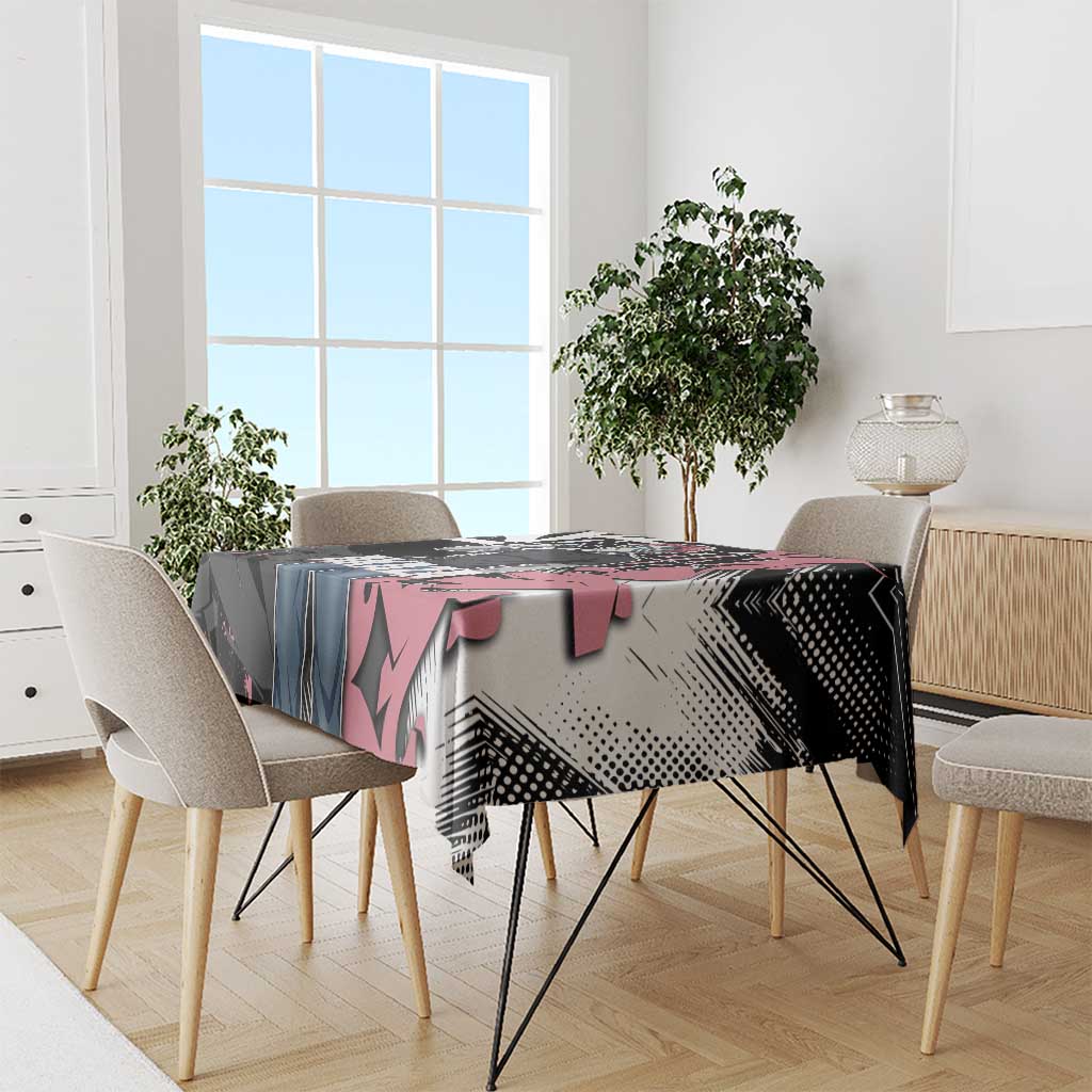 Akaza Demon Slayer Tablecloth Pink & Black Graffiti Anime Graphic