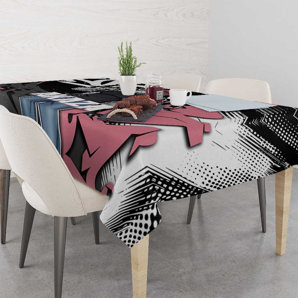 Akaza Demon Slayer Tablecloth Pink & Black Graffiti Anime Graphic