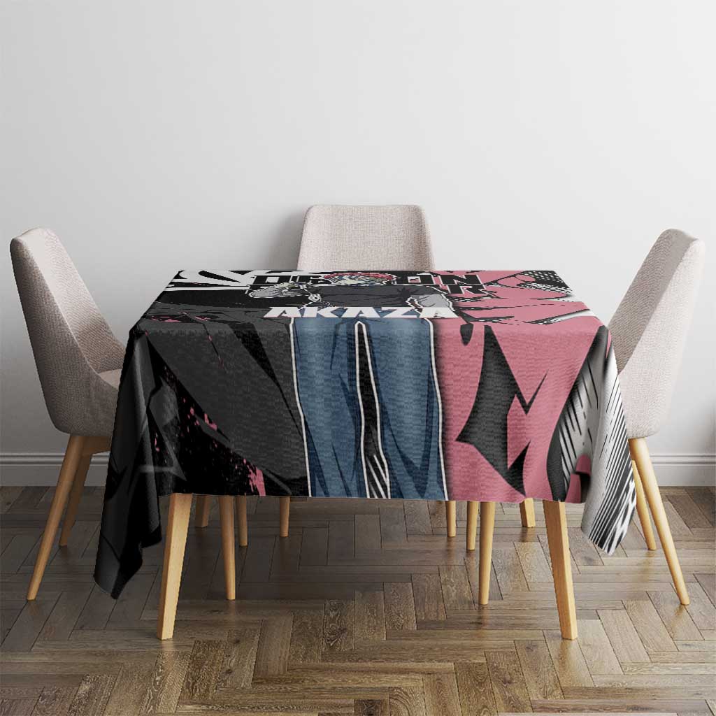 Akaza Demon Slayer Tablecloth Pink & Black Graffiti Anime Graphic