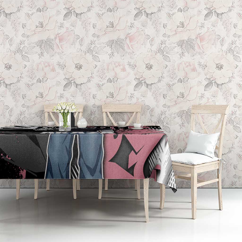 Akaza Demon Slayer Tablecloth Pink & Black Graffiti Anime Graphic