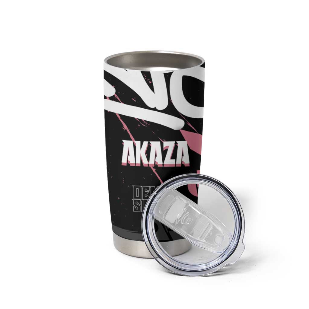 Akaza Demon Slayer Tumbler Cup Pink & Black Graffiti Anime Graphic