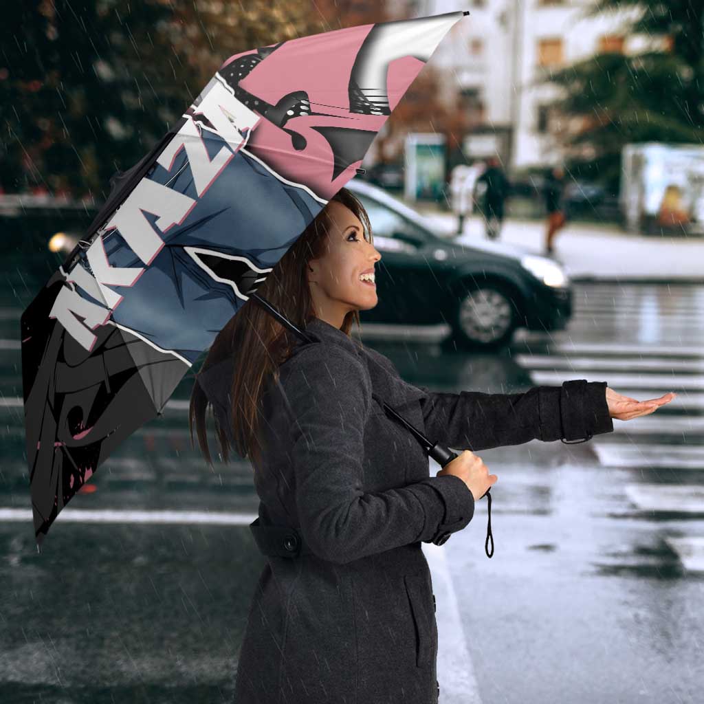 Akaza Demon Slayer Umbrella Pink & Black Graffiti Anime Graphic