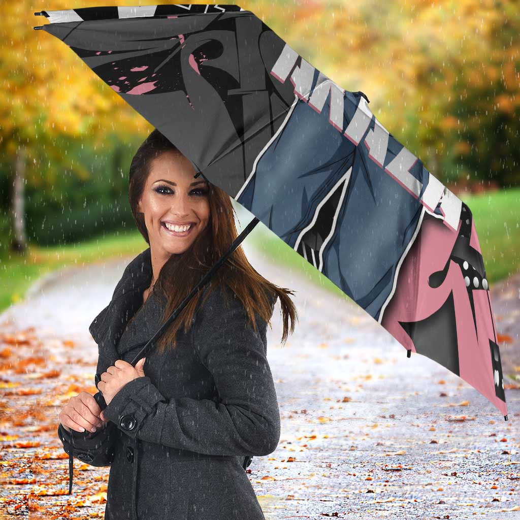 Akaza Demon Slayer Umbrella Pink & Black Graffiti Anime Graphic