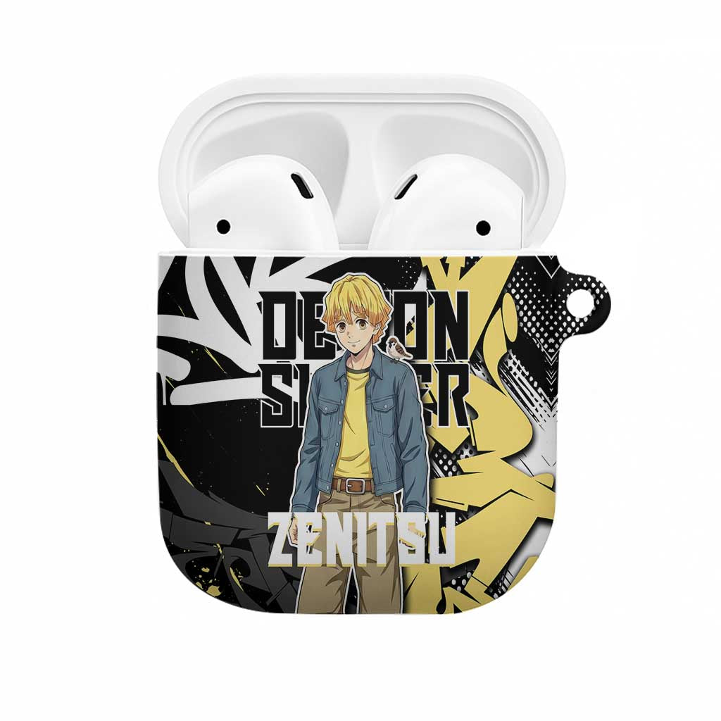 Agatsuma Zenitsu Demon Slayer AirPods Case Yellow & Black Graffiti Anime