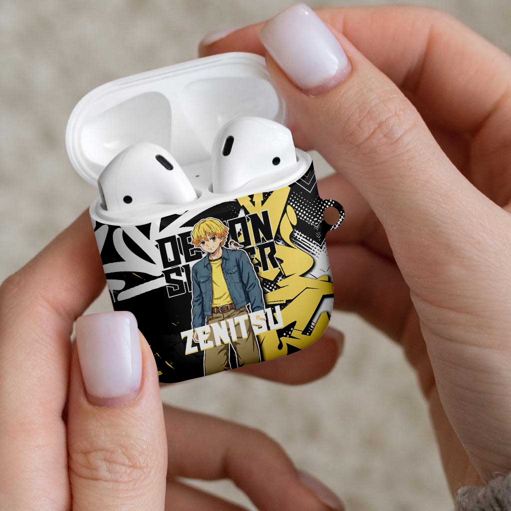 Agatsuma Zenitsu Demon Slayer AirPods Case Yellow & Black Graffiti Anime