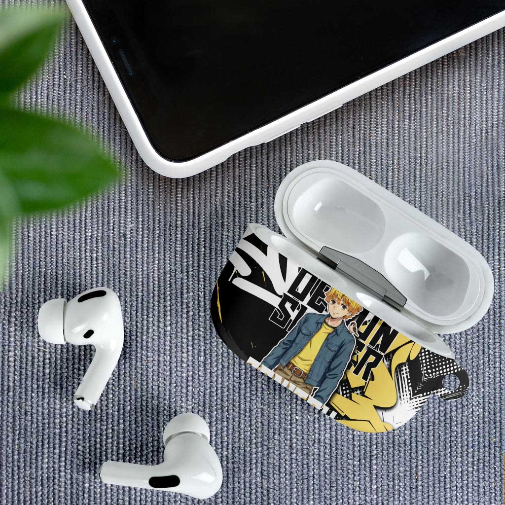 Agatsuma Zenitsu Demon Slayer AirPods Case Yellow & Black Graffiti Anime