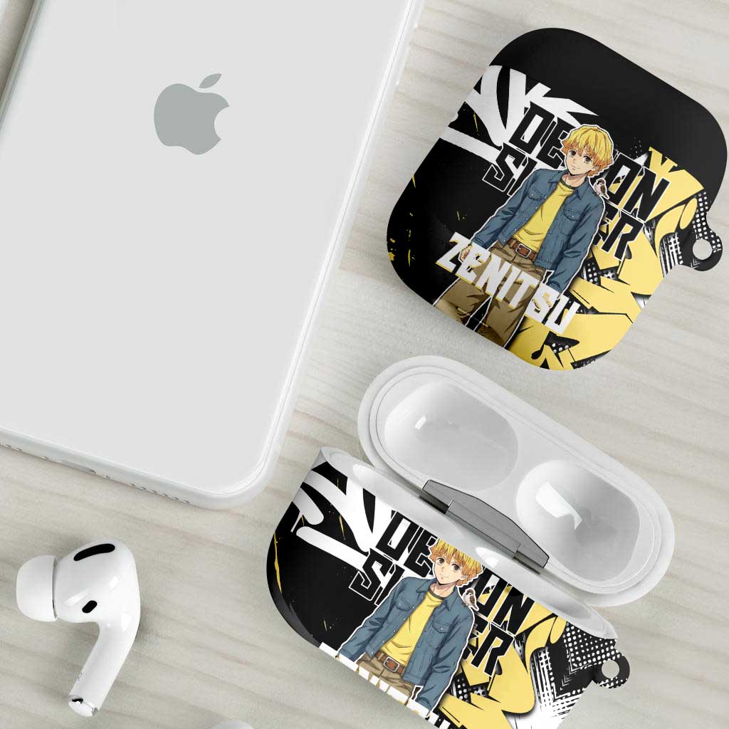 Agatsuma Zenitsu Demon Slayer AirPods Case Yellow & Black Graffiti Anime