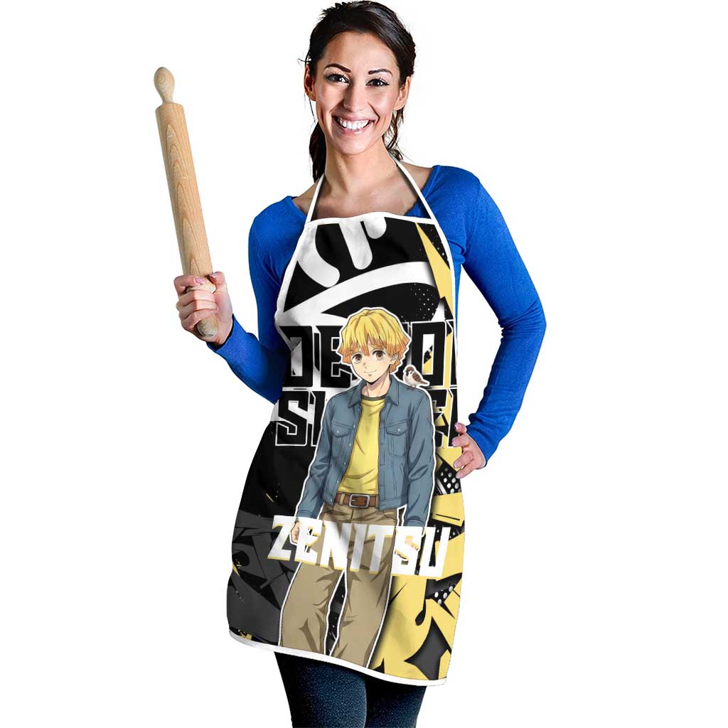 Agatsuma Zenitsu Demon Slayer Apron Yellow & Black Graffiti Anime