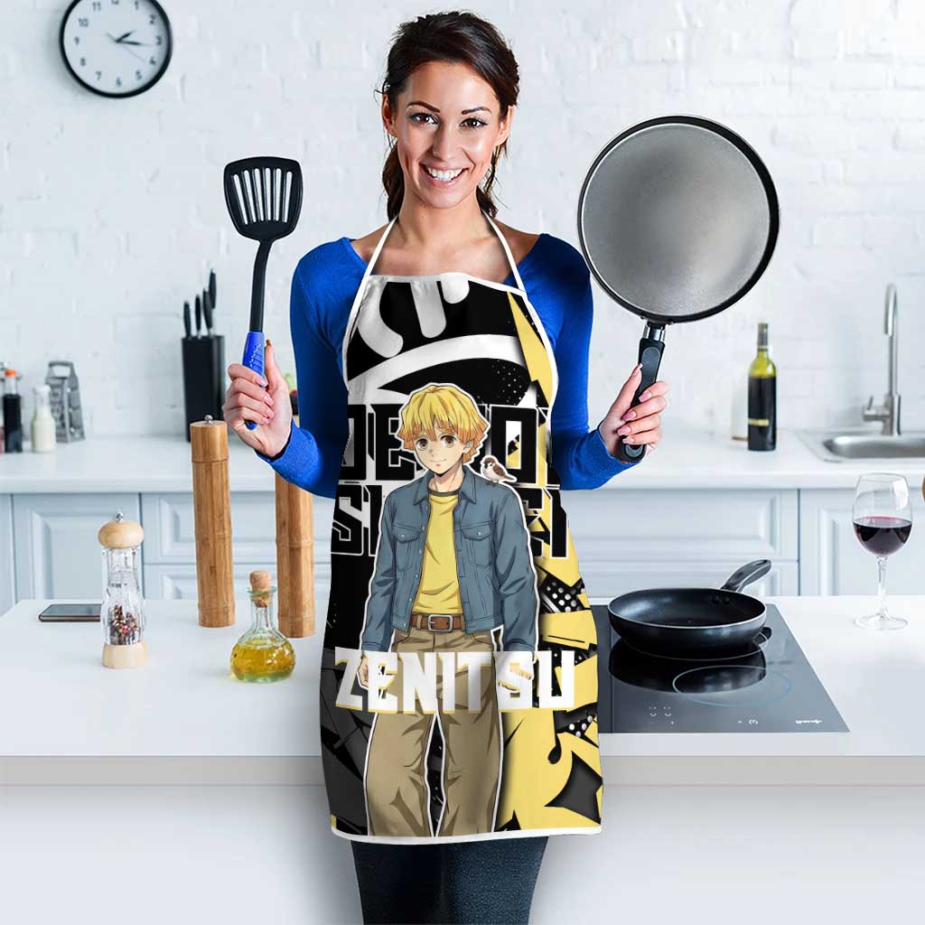 Agatsuma Zenitsu Demon Slayer Apron Yellow & Black Graffiti Anime