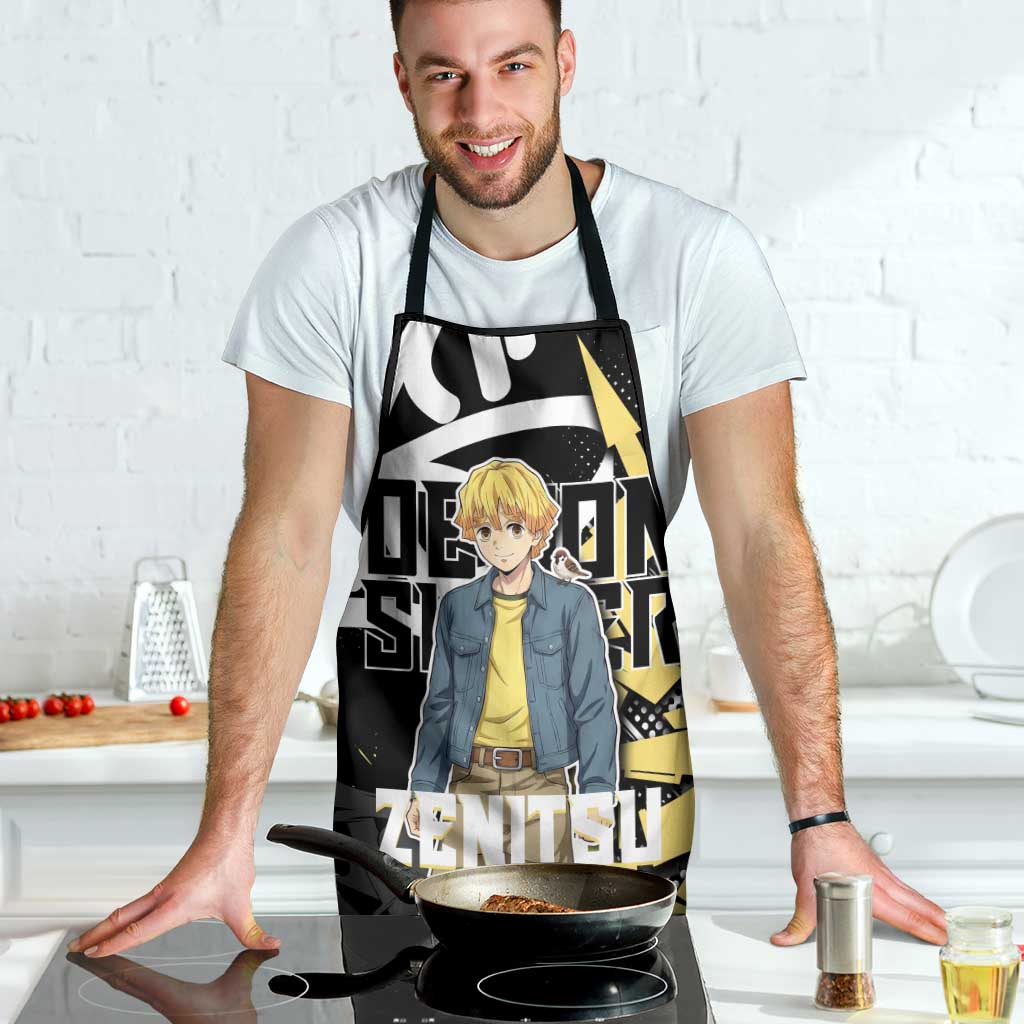 Agatsuma Zenitsu Demon Slayer Apron Yellow & Black Graffiti Anime