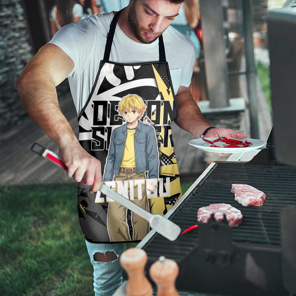 Agatsuma Zenitsu Demon Slayer Apron Yellow & Black Graffiti Anime