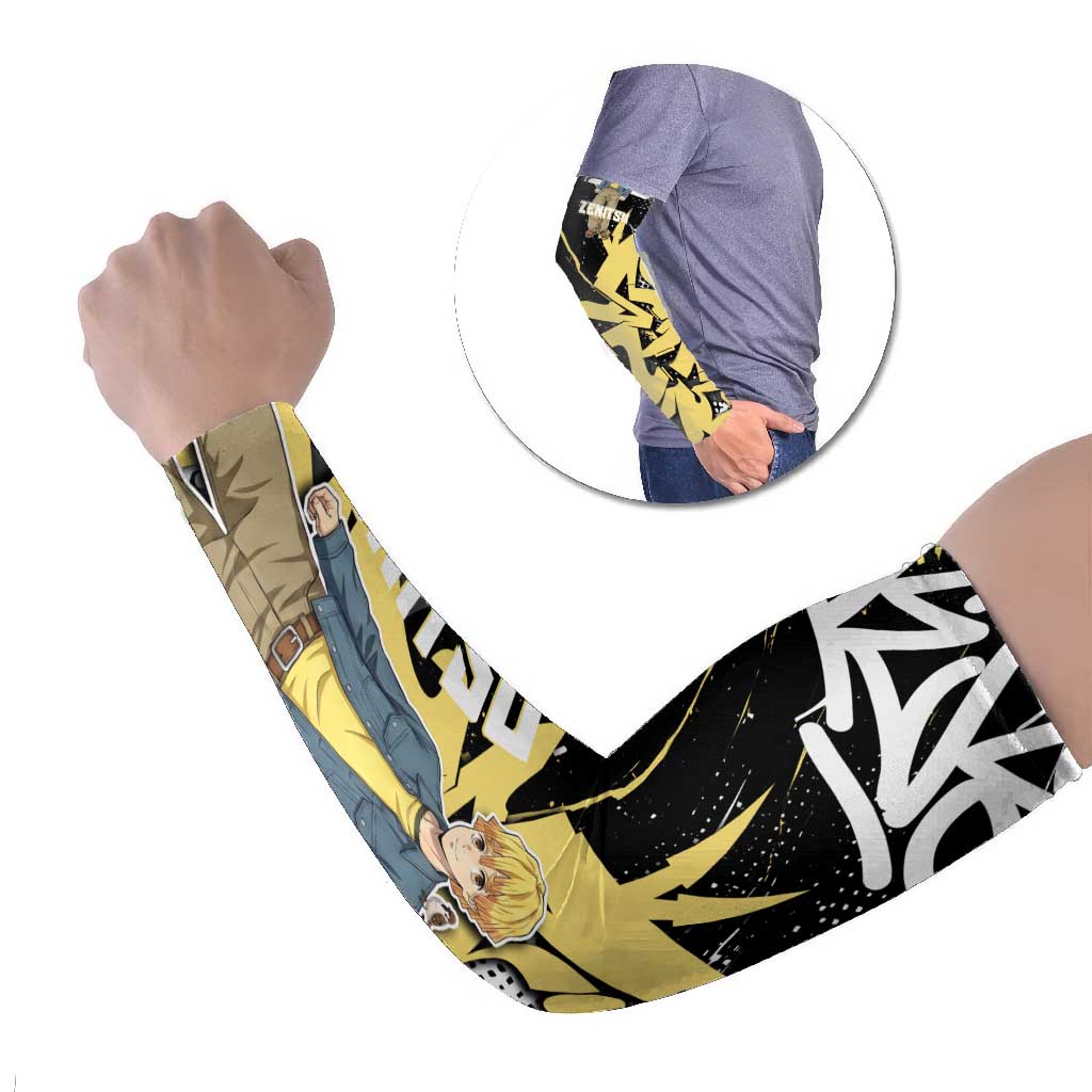 Agatsuma Zenitsu Demon Slayer Arm Sleeves Yellow & Black Graffiti Anime