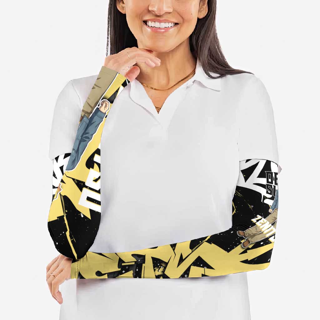Agatsuma Zenitsu Demon Slayer Arm Sleeves Yellow & Black Graffiti Anime