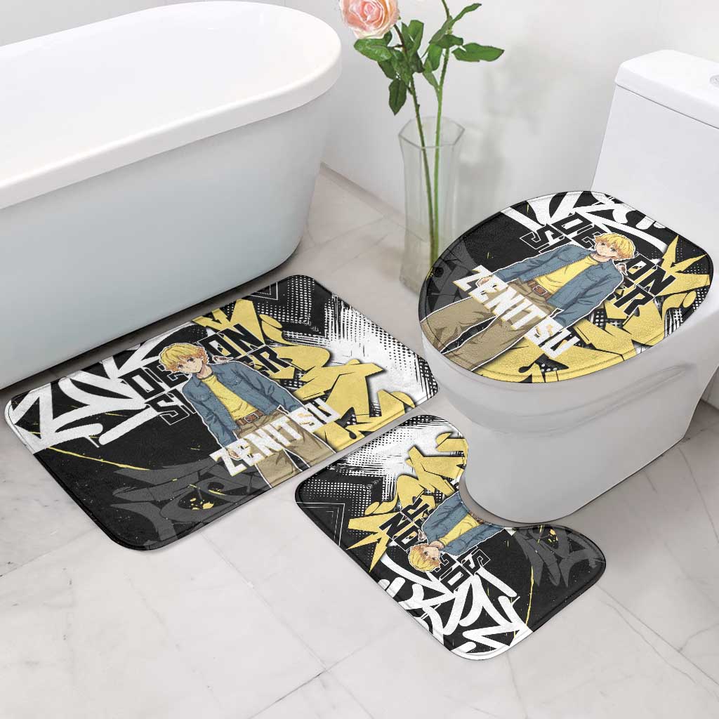 Agatsuma Zenitsu Demon Slayer Bathroom Set Yellow & Black Graffiti Anime