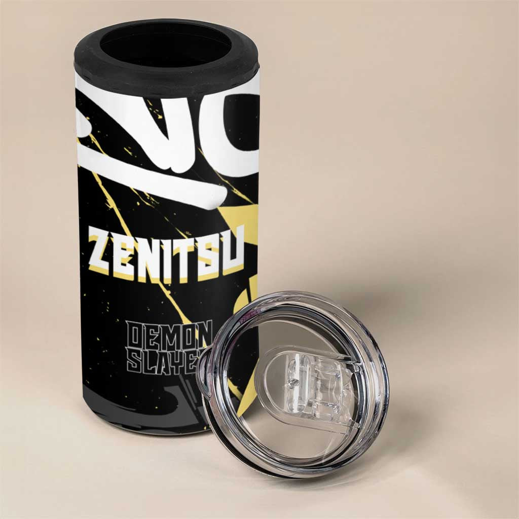 Agatsuma Zenitsu Demon Slayer 4 in 1 Can Cooler Tumbler Yellow & Black Graffiti Anime