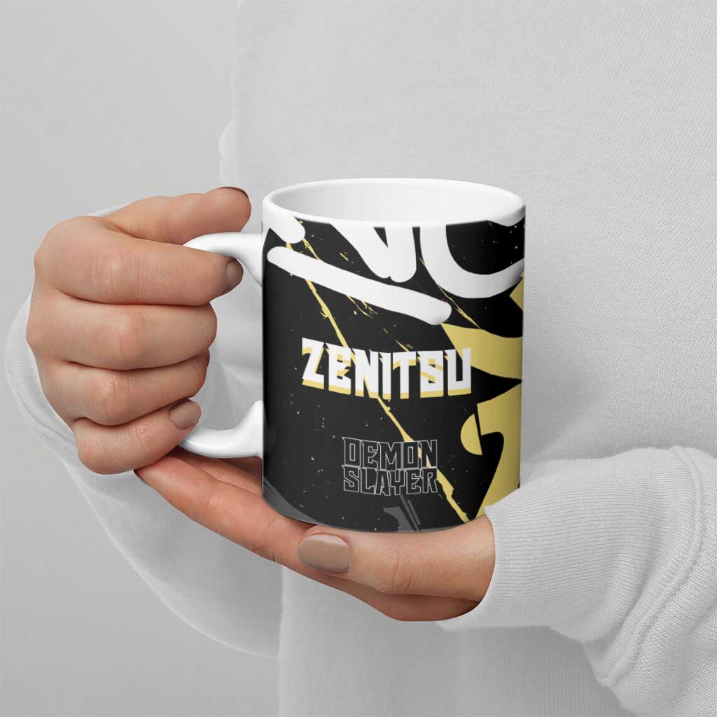 Agatsuma Zenitsu Demon Slayer Ceramic Mug Yellow & Black Graffiti Anime