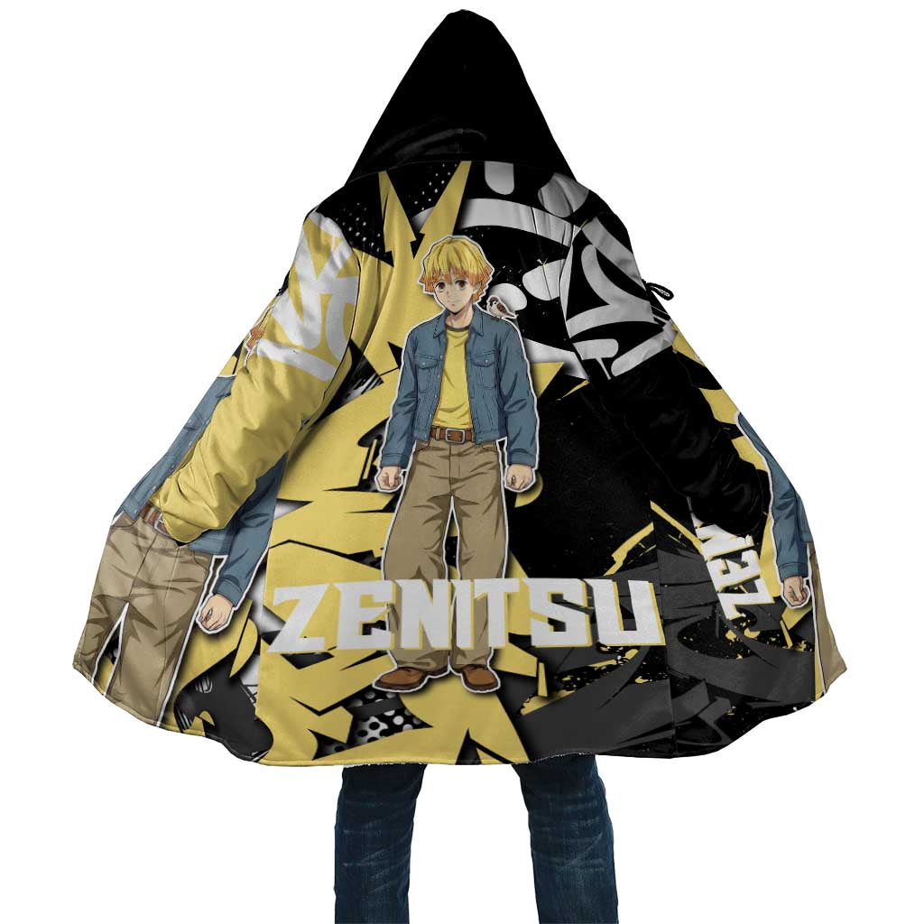 Agatsuma Zenitsu Demon Slayer Cloak Yellow & Black Graffiti Anime