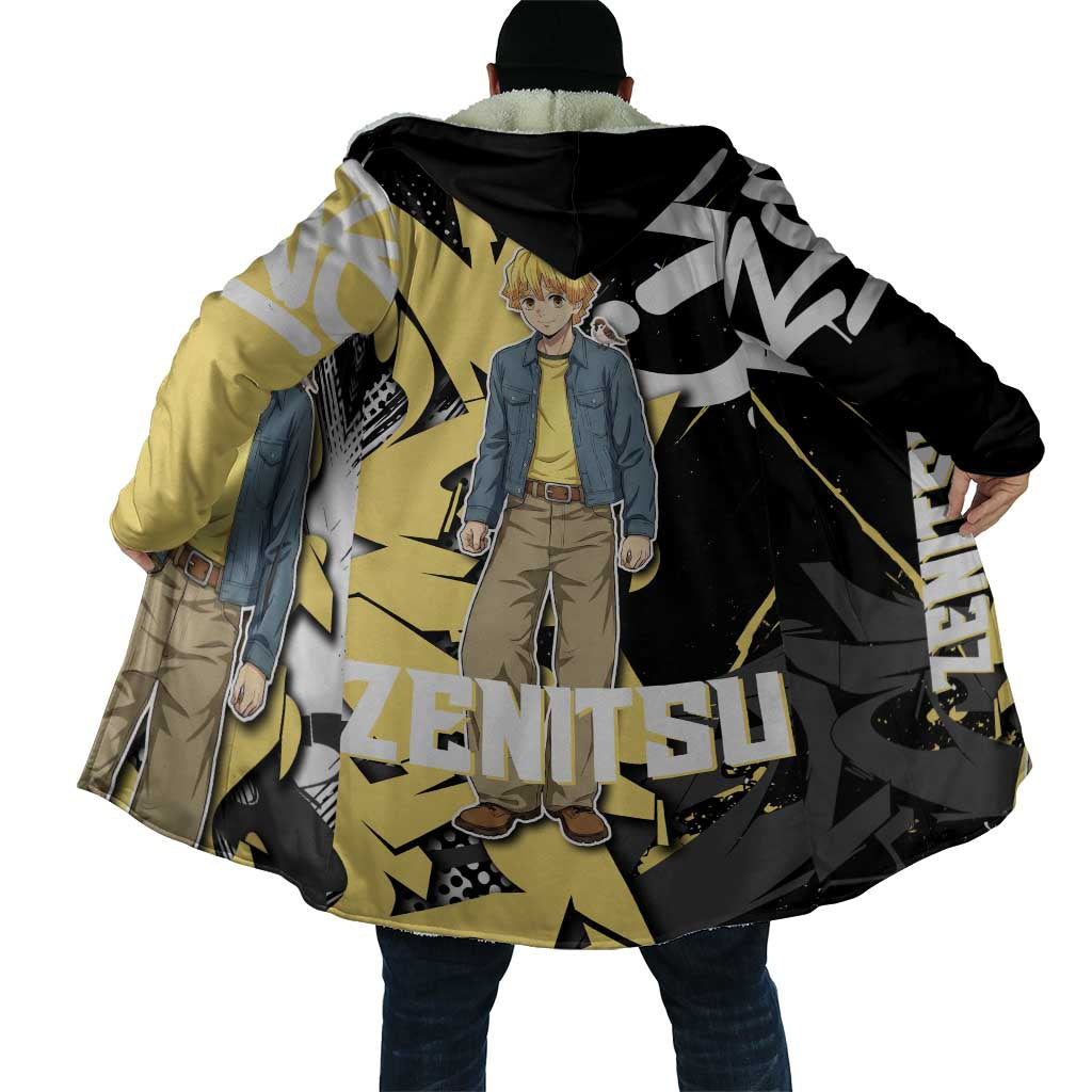 Agatsuma Zenitsu Demon Slayer Cloak Yellow & Black Graffiti Anime