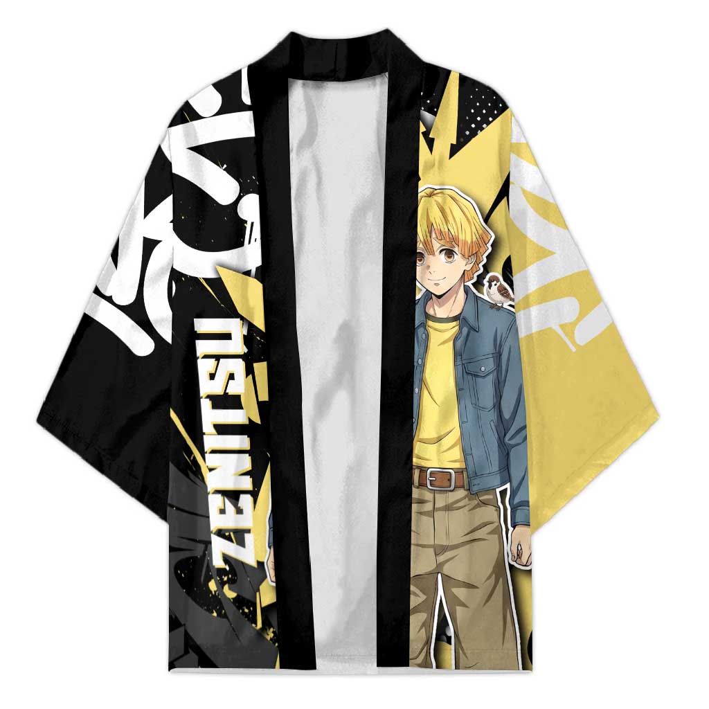Agatsuma Zenitsu Demon Slayer Kimono Yellow & Black Graffiti Anime