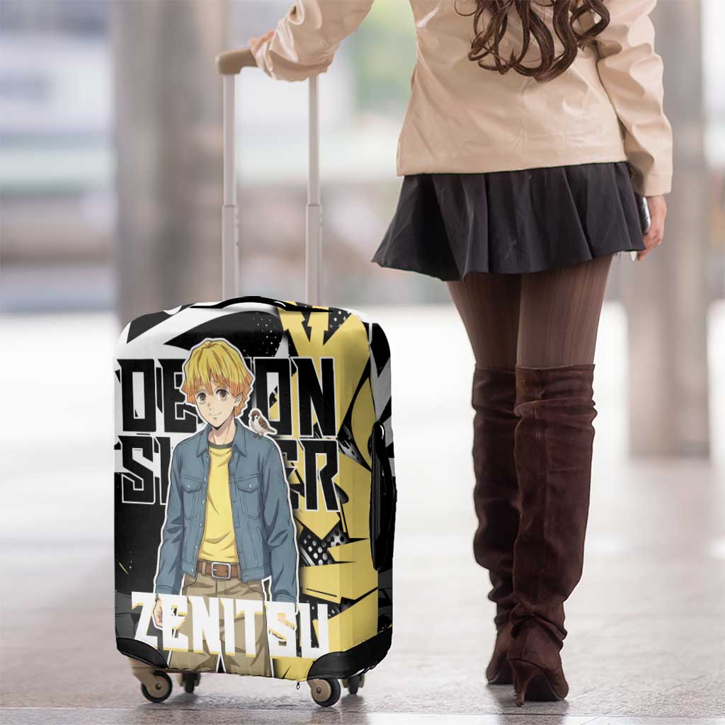 Agatsuma Zenitsu Demon Slayer Luggage Cover Yellow & Black Graffiti Anime