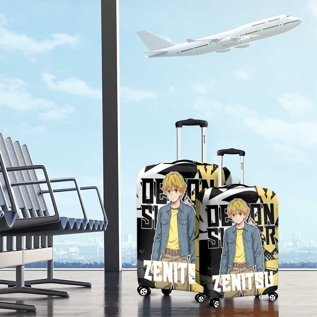Agatsuma Zenitsu Demon Slayer Luggage Cover Yellow & Black Graffiti Anime