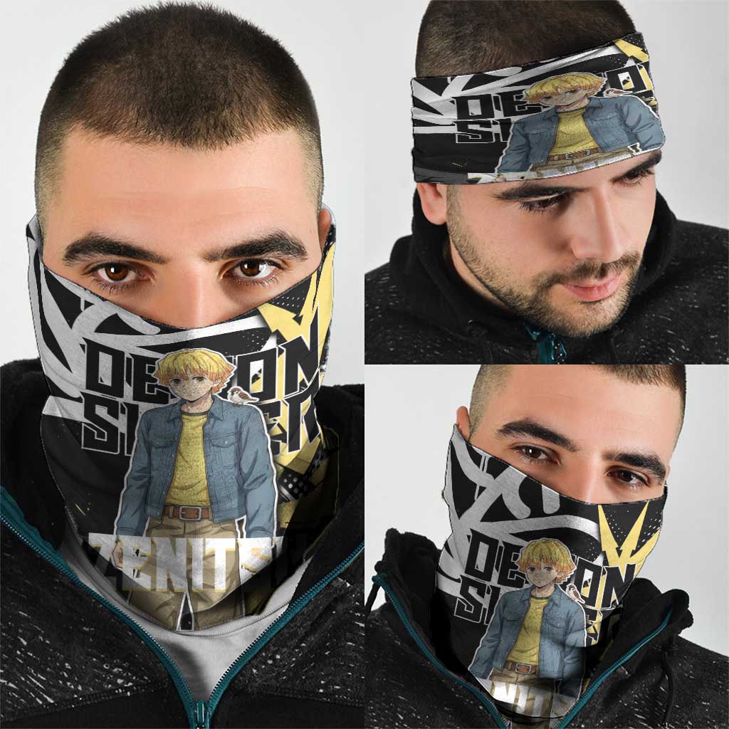 Agatsuma Zenitsu Demon Slayer Neck Gaiter Yellow & Black Graffiti Anime