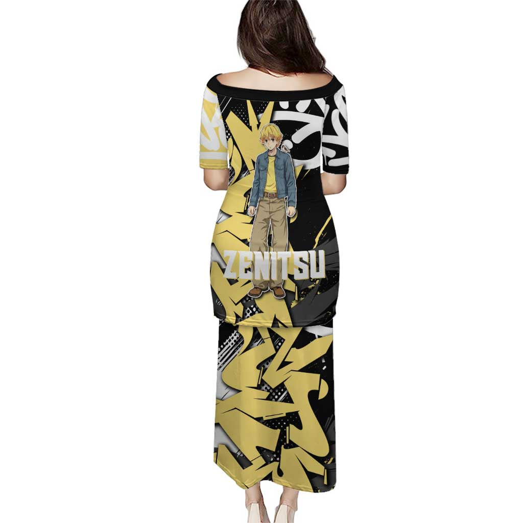 Agatsuma Zenitsu Demon Slayer Puletasi Yellow & Black Graffiti Anime