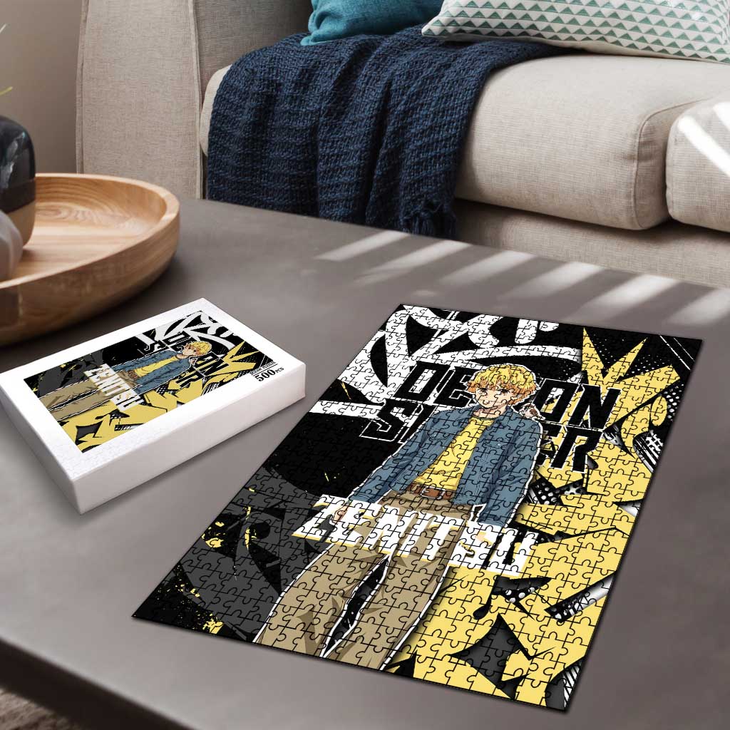 Agatsuma Zenitsu Demon Slayer Puzzle Yellow & Black Graffiti Anime