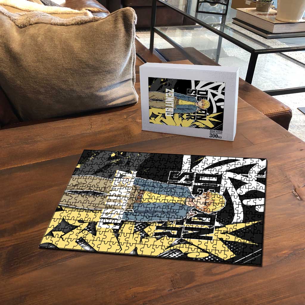 Agatsuma Zenitsu Demon Slayer Puzzle Yellow & Black Graffiti Anime