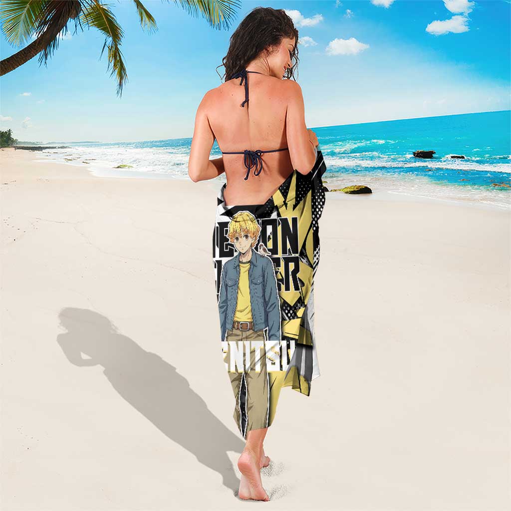 Agatsuma Zenitsu Demon Slayer Sarong Yellow & Black Graffiti Anime